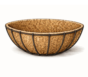 Natural coco liners for hanging baskets