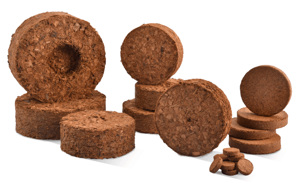 Compressed Euros Grower coco peat discs and pellets for easy propagation